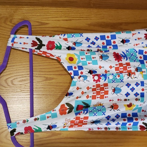 Miss Lulo Insect and Floral Tiles Heidi Dress. NWOT. 1X. Modern Millie. Linen. - Picture 6 of 14